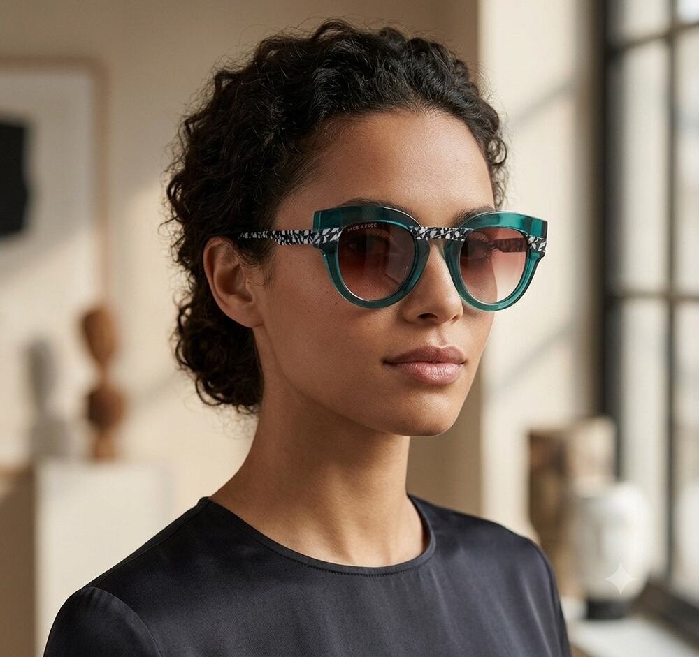 New Face A face blank 1 2045 duck blue sunglasses hand made Italy